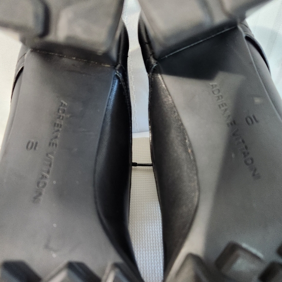 Adrienne Vittadini Trailer Black Leather Block Heel Lace-Up Boots Size 10 M - Picture 7 of 13